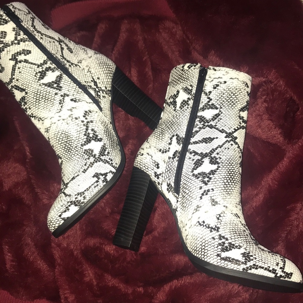 Snake Print Booties